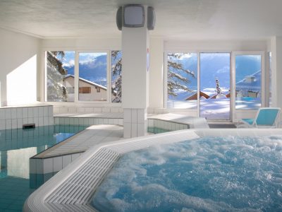 Helvetia Intergolf Appart Hôtel Crans Montana Piscine et jacuzzi